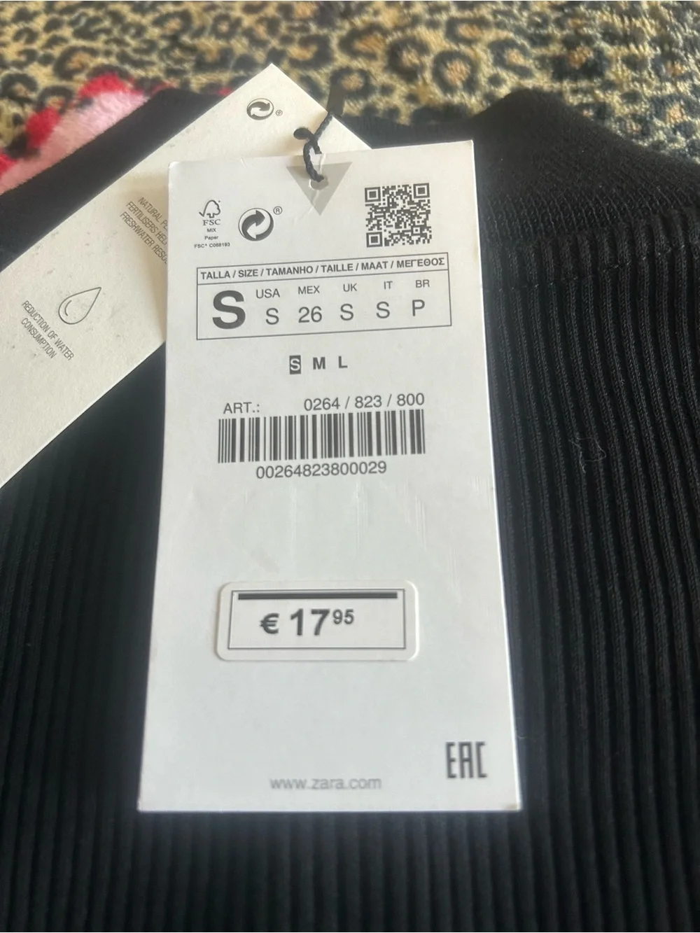Zara Black Ribbed Long-Sleeve Crop Top